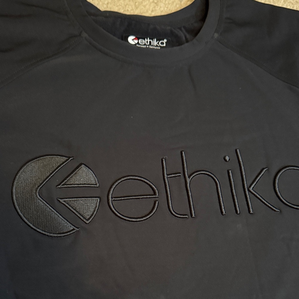 ethika Black Premium Modal Logo crewneck L